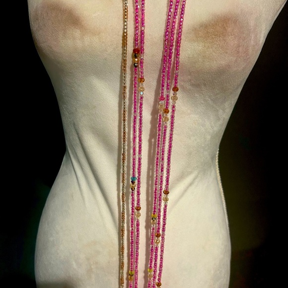 Single strand  tie-on waist beads 38 Inches Length - Picture 5 of 8